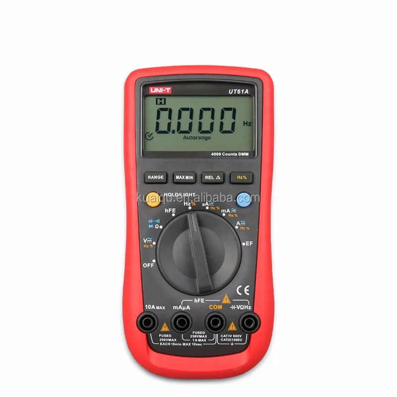 Digital Multimeter UNI-T UT61A High Reliability Professional Electrical Handheld Tester CD Backlight & Data Hold Multimeter