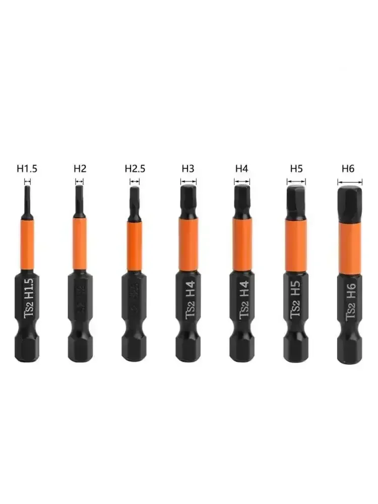 Embouts de tournevis TANHex magnétiques à changement rapide, 9 embouts, 1 paquet, H1.5, 2, 2.5, H3, H4, H5, H6