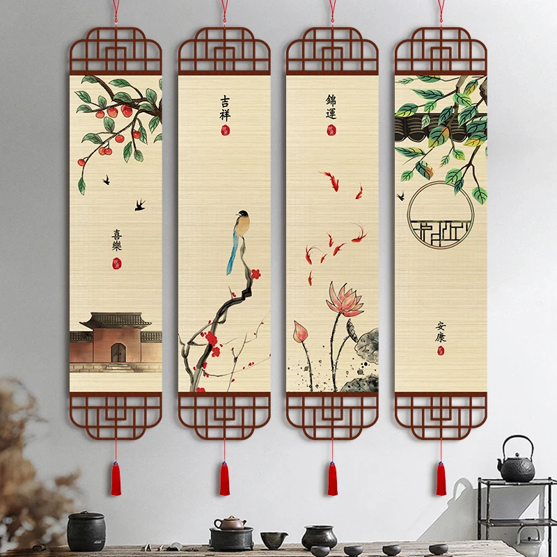 

eace Joy Wall Art, Scroll Hanging Picture for Entryway Study Room Tea Room Background Wall Decor, Aesthetic Room Decor Mural