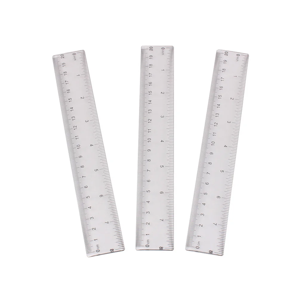 16 قطعة مسطرة مستقيمة 20 سنتيمتر أداة قياس دقيقة من البلاستيك الشفاف للطلاب مدرسة مكتب المنزل استخدام واضح دقيق #6