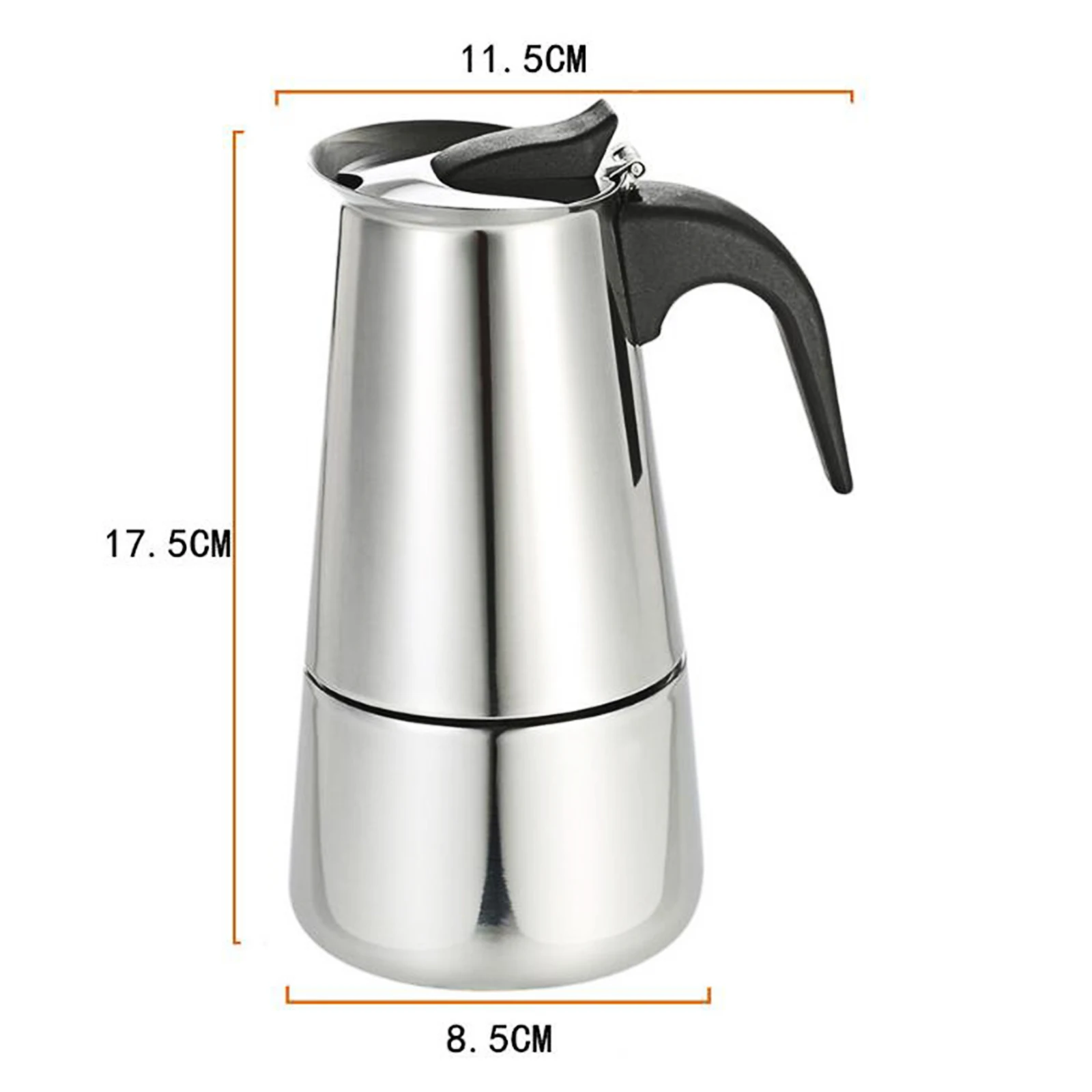 LOYALHEARTD Moka Pot Stainless Steel Coffee Pot Stovetop Espresso Maker Percolator Coffee Maker 200ml/4 Cup with Electric Stove