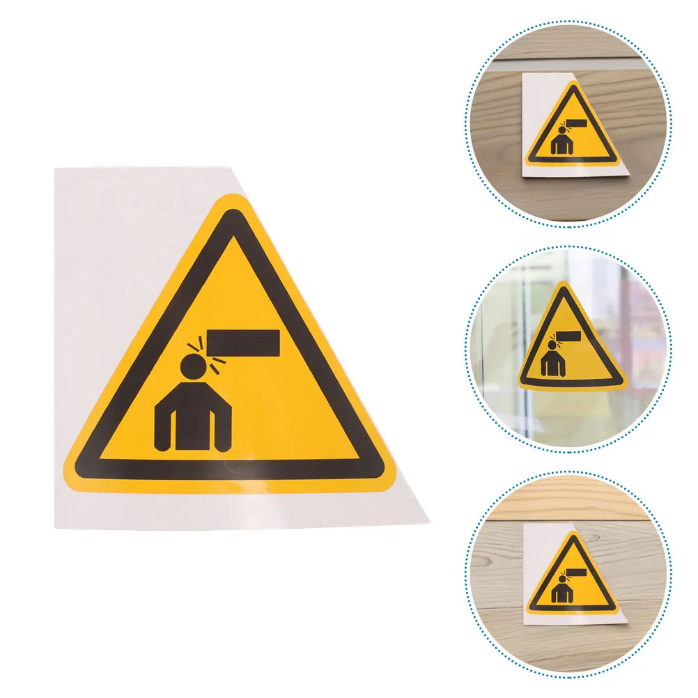 4pcs Warning Stickers Safety Sign For Low Ceiling Watch Your Head Triangle Decal Machine Equipment Adhesive Caution Label