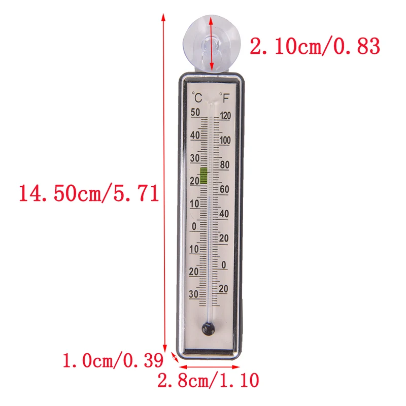 Aquarium fish tank thermometer glass meter water temperature gauge suction cup