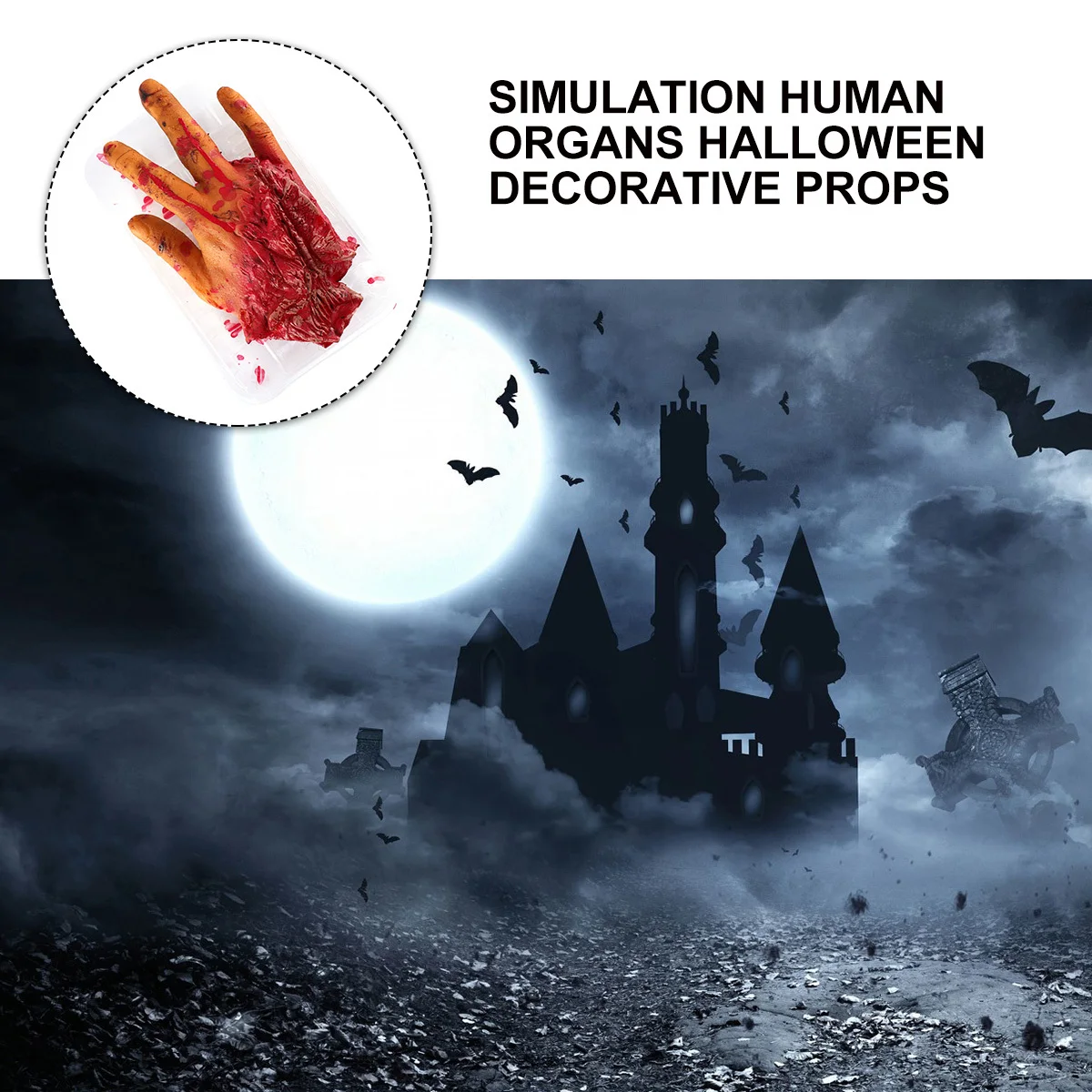 1Pcs Simulation Human Organs Severed Finger Halloween Decoration Props Creepy Adornment Reusable Durable Haunted House Party