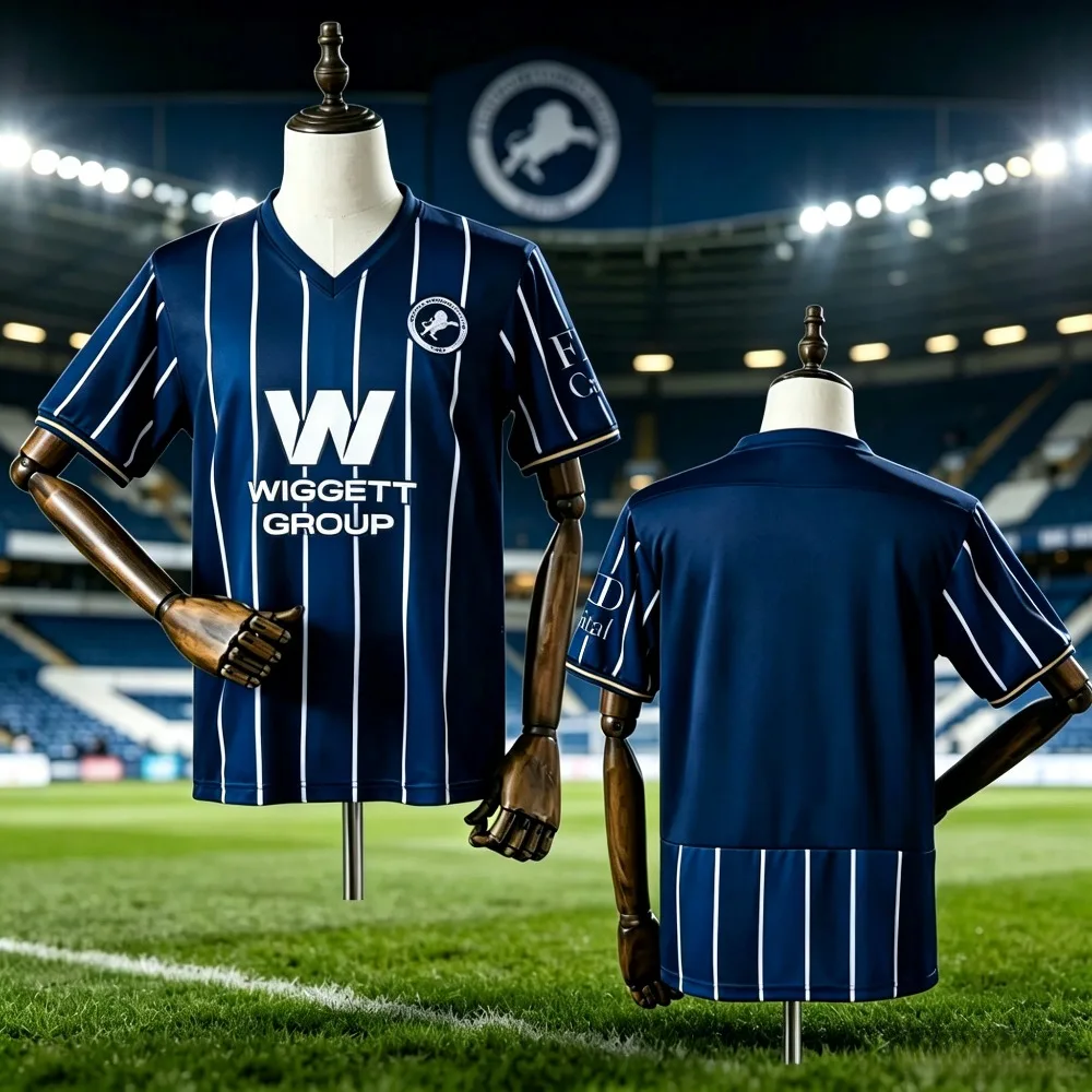 Image of 26-27 Saison Millwall Fußballtrikot Fan-Trikot 3D-Druck Mode T-Shirt Herren Sommer Training Atmungsaktiv Schnelltrocknend