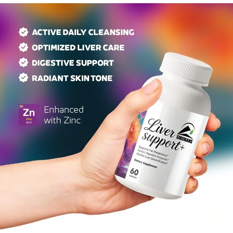 Liver health support supplements containing zinc, choline, milk thistle, beetroot, thistle, parsley, dandelion -60 capsule