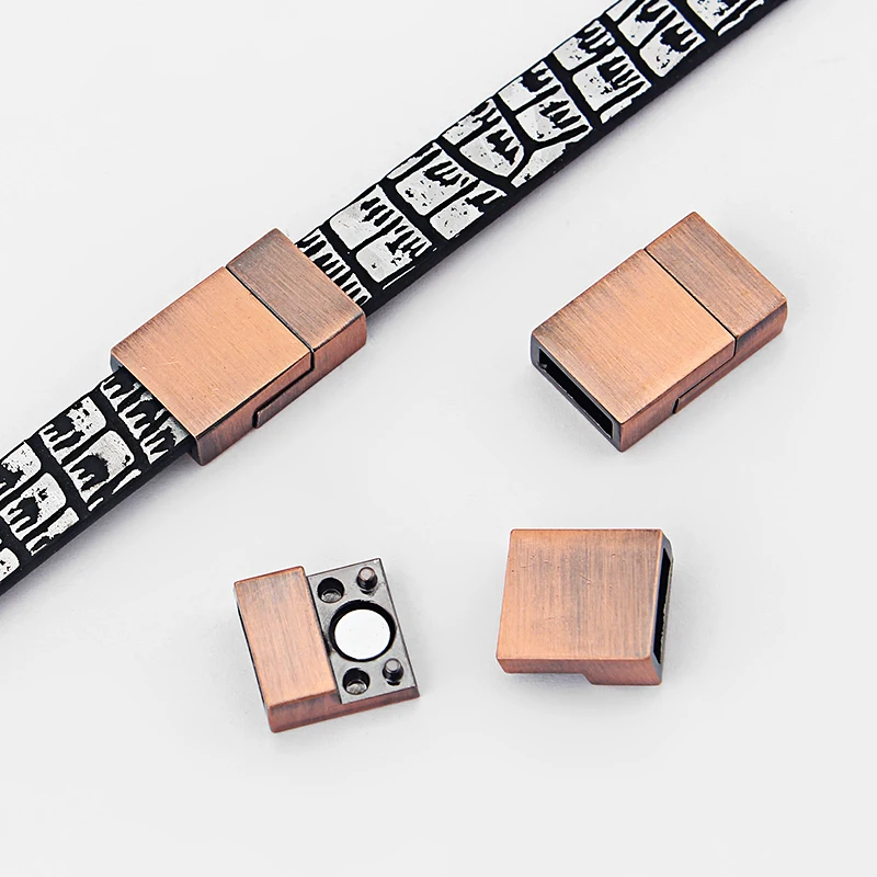 3Sets/lot Flat Leather Cord Magnetic Clasps Square Connectors For DIY Bracelets Necklace Jewelry Handmade Making Accessories