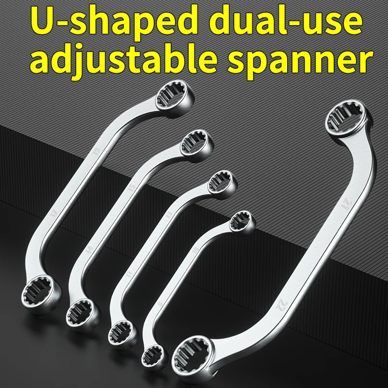 

Набор двусторонних гаечных ключей C-образной формы из 5 предметов, комбинированный кольцевой ключ, зубчатая пластина, изогнутый инструмент для крепления машины для обслуживания
