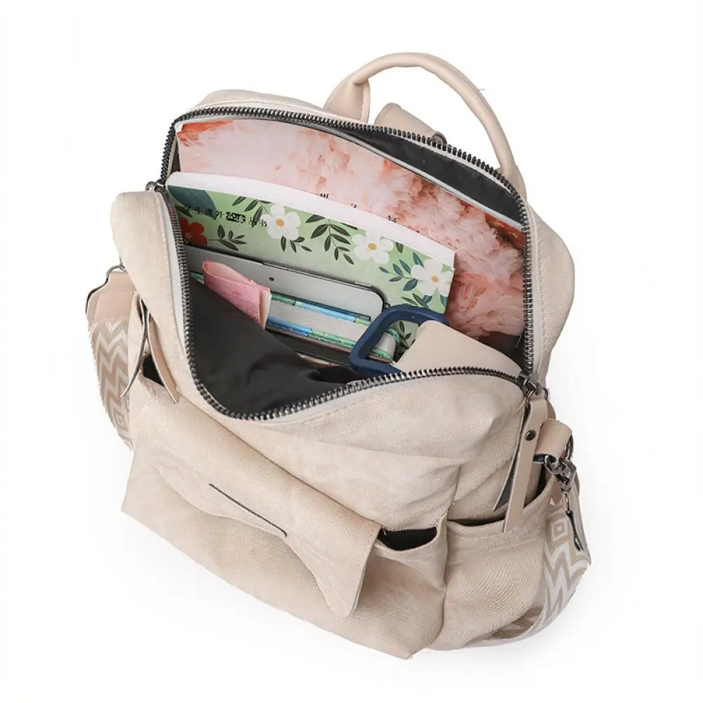 Modern Women Backpack Casual Travel Bag Waterproof Leather School Rucksack Fashion Satchel Elegant Daily Shoulder Daypack