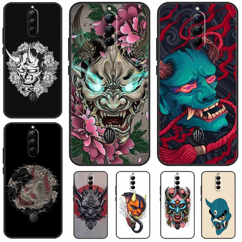 Japanese Oni Hannya Demon Mask For Nubia Red Magic 8 8S Pro Plus 7 7S 6 6S 6R 5S 5G Case For Red Magic 9 Pro Plus Cover