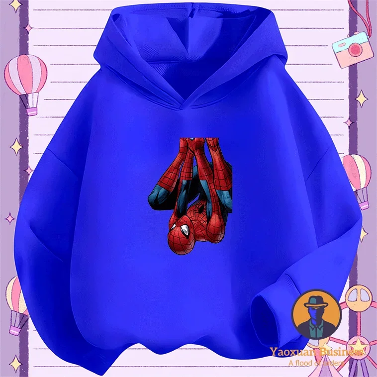 Venda quente 2025 homem-aranha meninos crianças pequenas meninas moletom com capuz bonito impresso dos desenhos animados à prova de vento quente outono inverno elegante