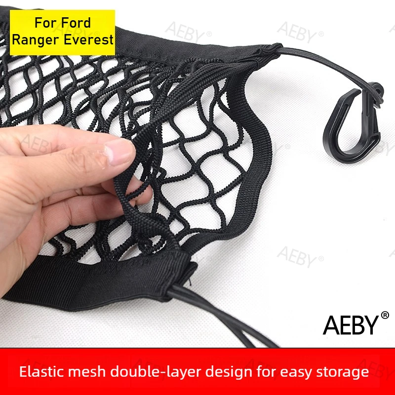 

AEBY For Ford Ranger Everest 2015-2021 Seat back mesh Elastic storage pocket between seats,Pet barrier net multifunctional