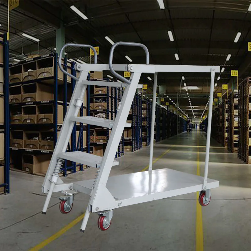 Movable folding elevator warehouse access ladder double deck elevator loading truck