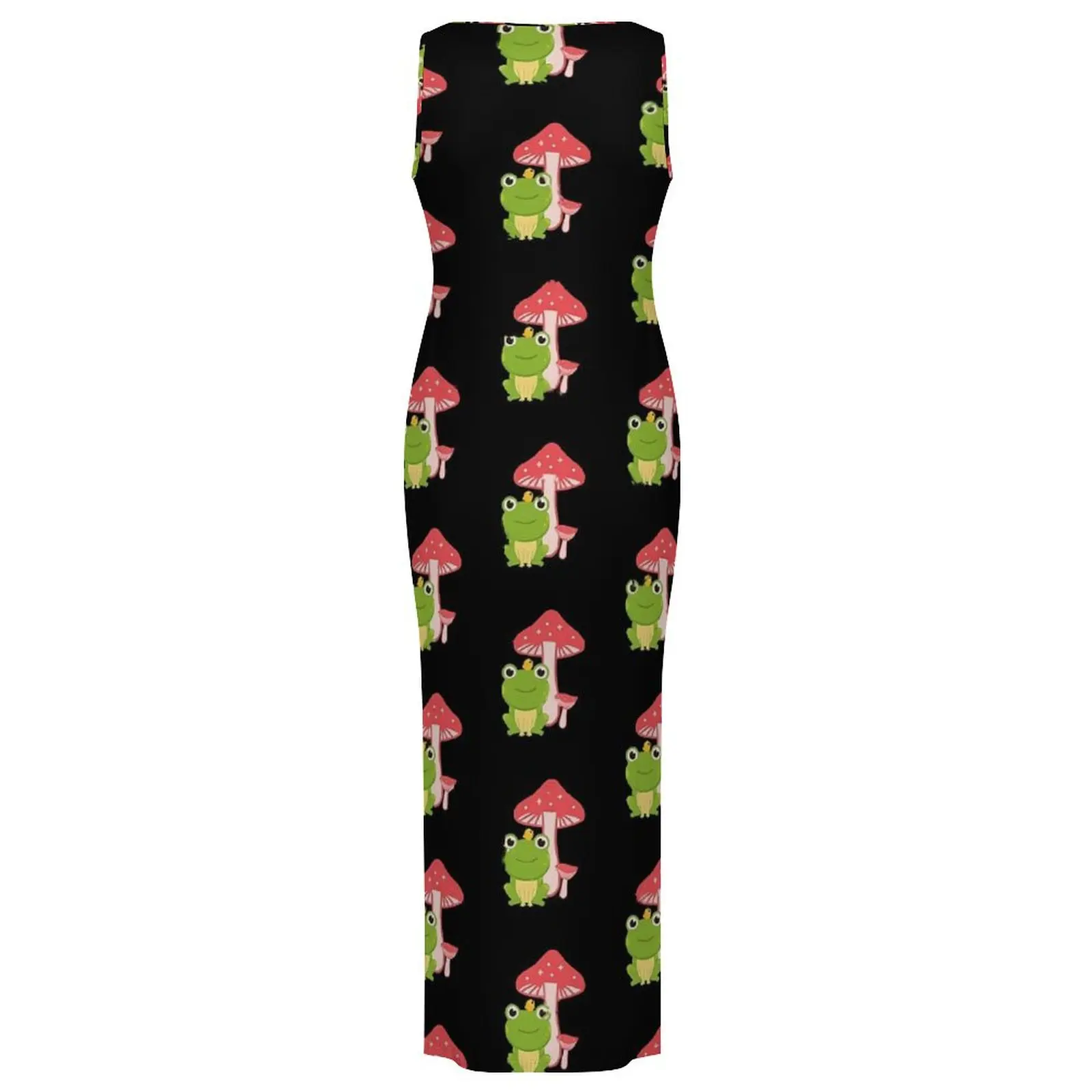Leuke Paddestoel Kikker Bodycon Jurk Zomer Kawaii Dier Elegante Maxi Jurken Dames Mouwloze Grafische Casual Y2k Jurk Groot Formaat