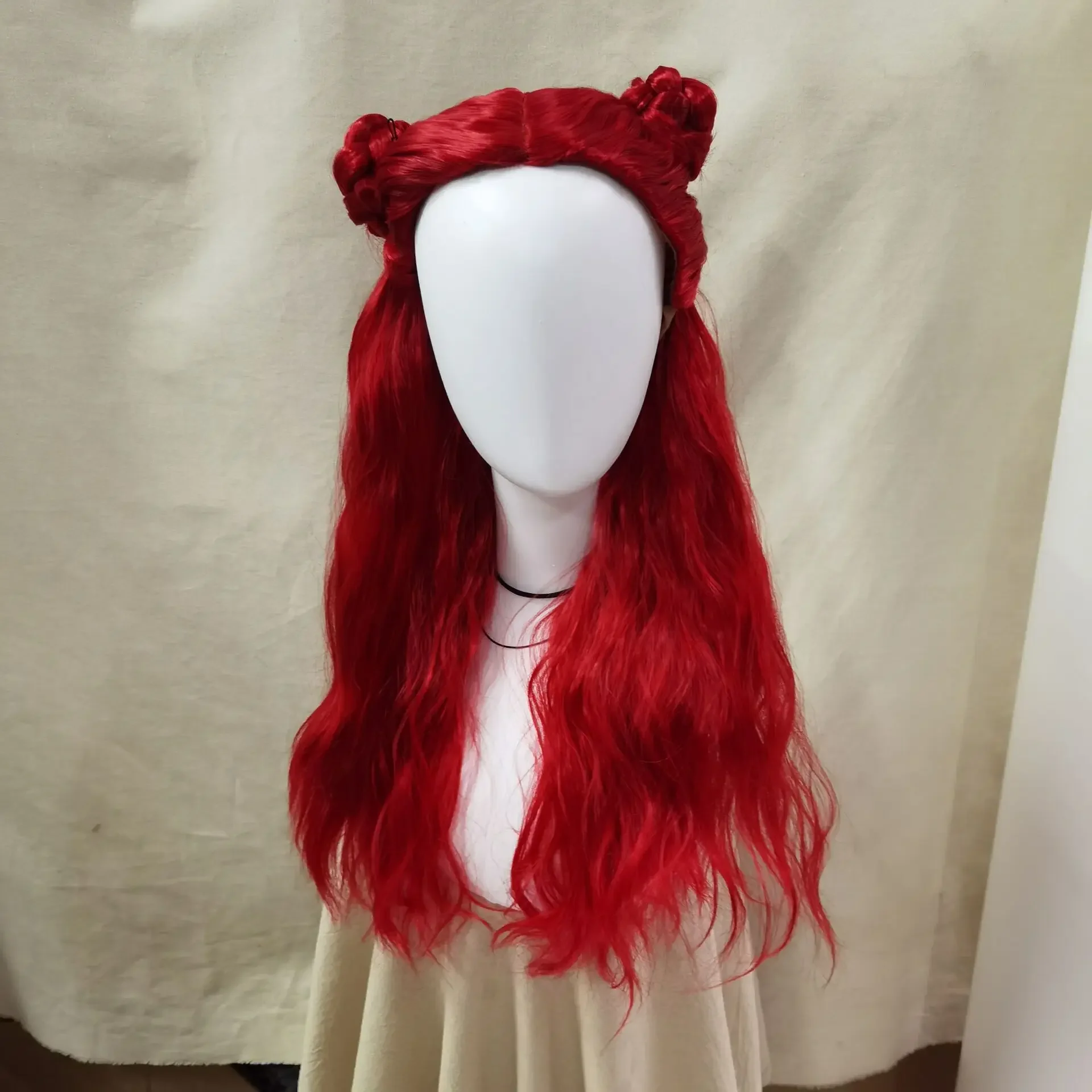 

Парики для косплея для детей и взрослых, аксессуары для косплея с изображением героев аниме, для праздничных девушек и женщин, цвет красный, искусственный синтетический парик на Хэллоуин