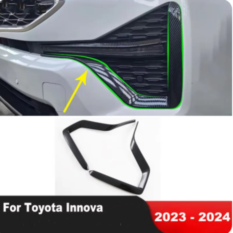 

Car Front Blade Cover Trim For Toyota Innova 2023 2024 Carbon Fog Light Lamp Eyebrow Trim Accessories