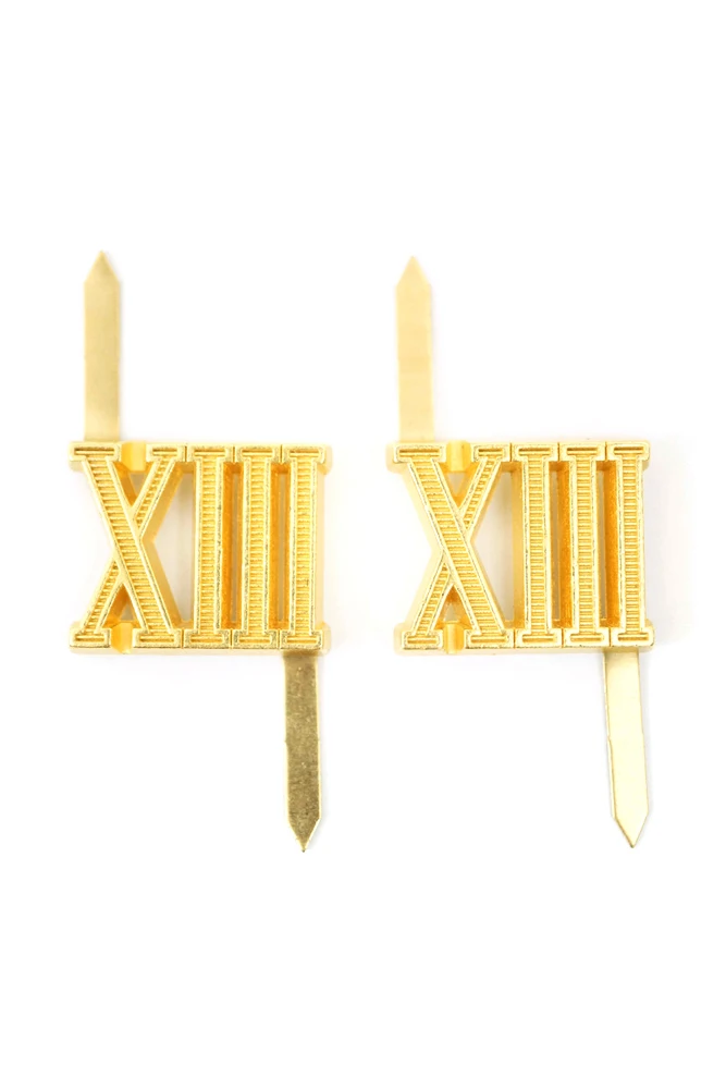 WWII German Shoulder Boards cyphers Gold XIII Nurnberg 18mm 2pcs