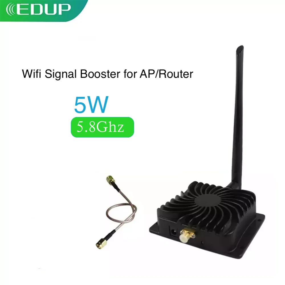 EDUP Wifi Broadband Amplifier 5.8G 5W Wireless Wifi Repeater Router Signal Extend Booster Antenna Adapter 802.11n