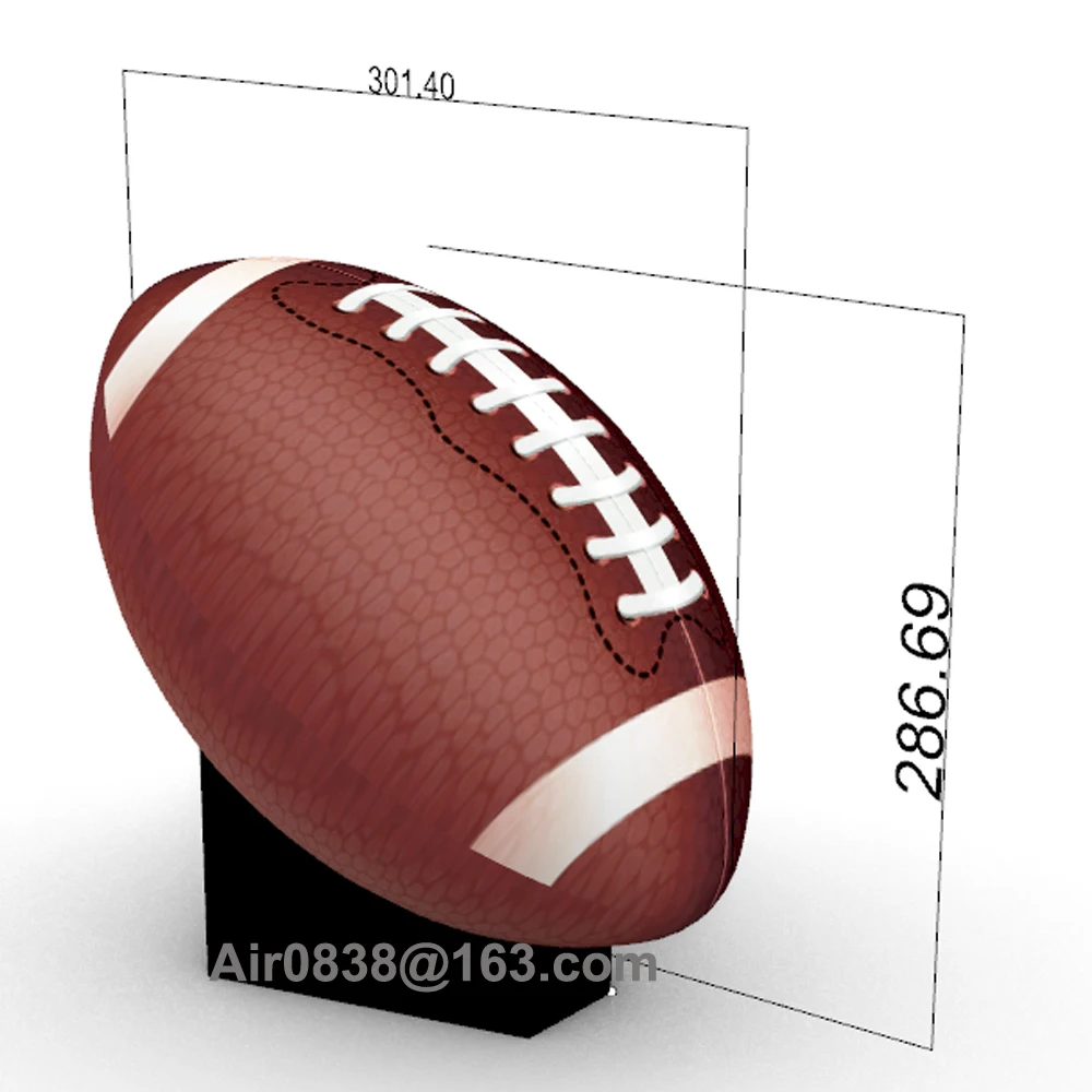 Giant 3M NFL Inflatable Rugby Football Replica Balloon Giant Inflatable Soccer Ball Model สําหรับการโฆษณา