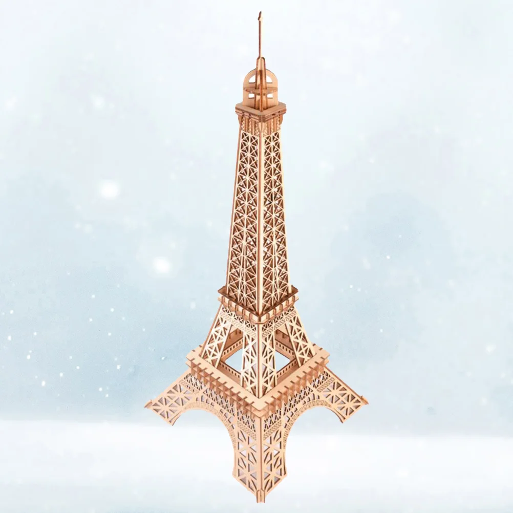 3D Wooden Eiffel Tower Puzzle DIY Handmade Funny Eiffel Tower Puzzle for Kid Child Boy Girl (Eiffel Tower Pattern)