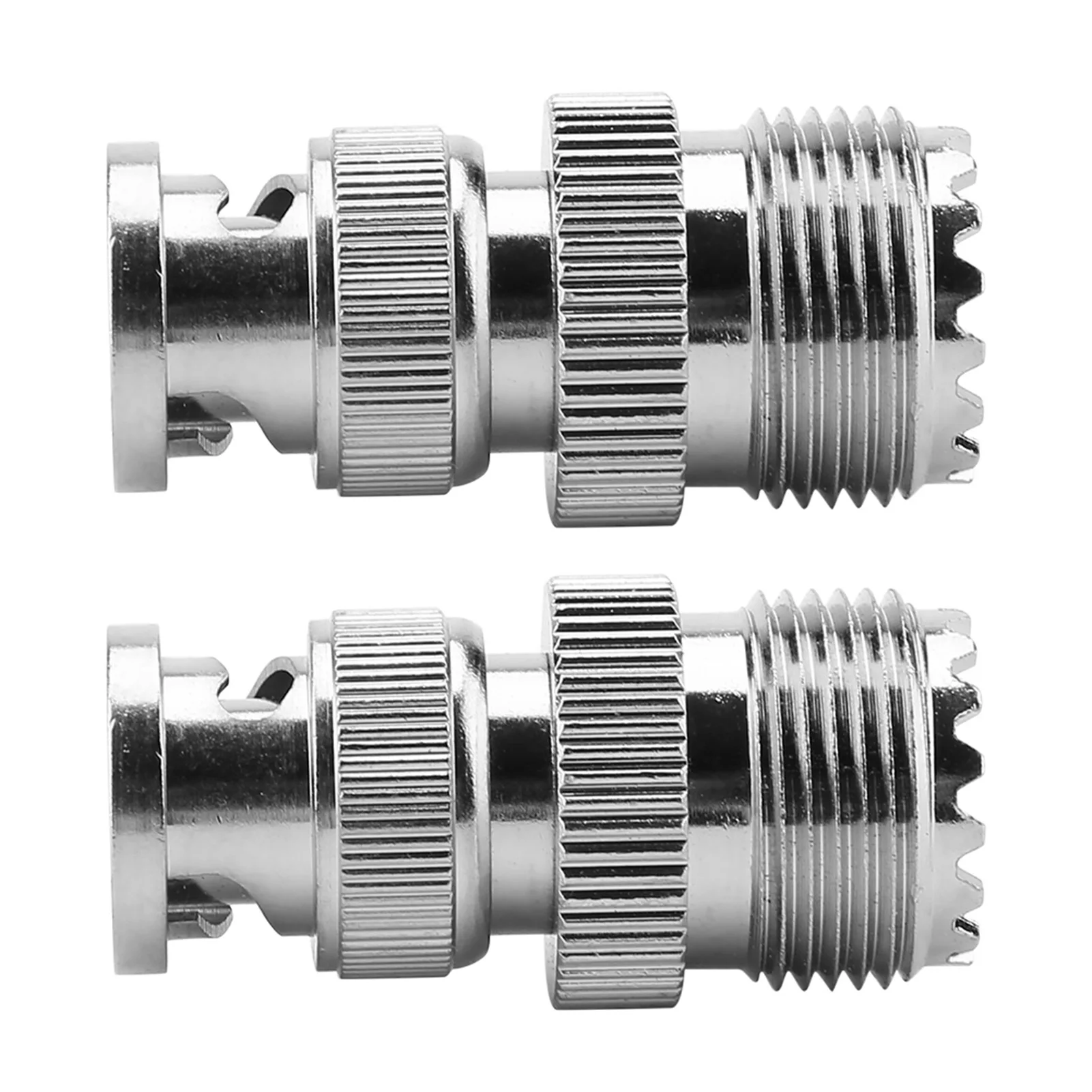 2pcs BNC Male Plug to UHF SO239 PL-259 Female Jack RF Coaxial Adapter Cable Connector