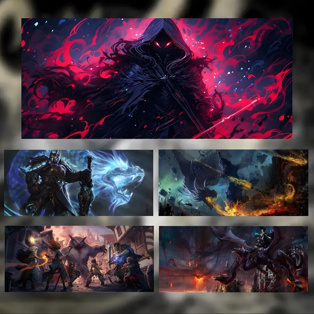 tabletop fantasy D-Dungeons & Dragons Mouse Pad Large Thick Desk Pad Stitched Edges Gaming Mouse Mat for PC