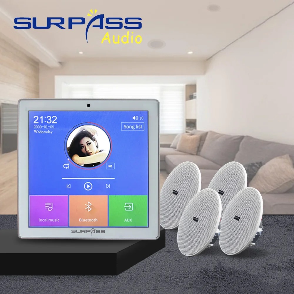 Amplificador De Parede Sem Fio Bluetooth Smart Home Audio 2/4 Channel Mini Sistema de Música Digital Amplificador 86 Tipo para o Banheiro do Hotel