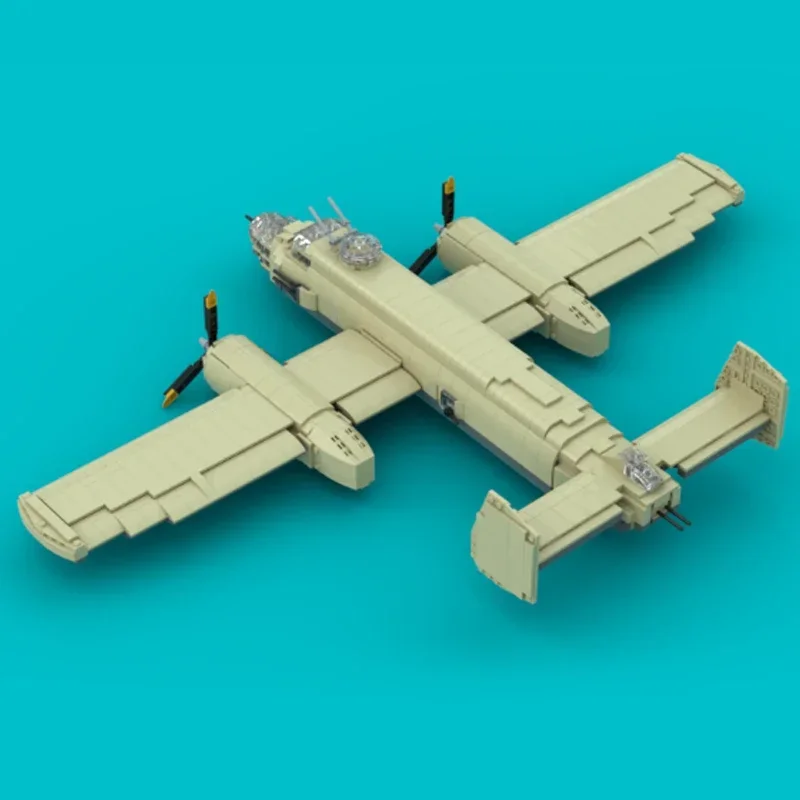 Military Aircraft Model Moc Building Bricks B-25J-1 Mitchell Fighter Technology Blocks Gifts Christmas Toys DIY Sets Assembly