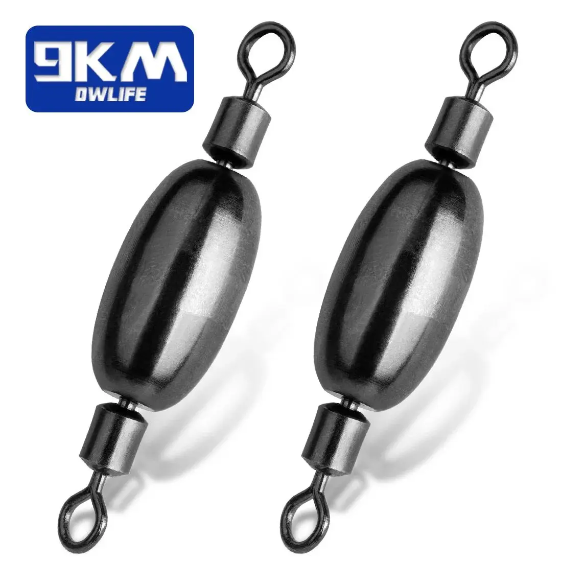 9KM Fishing Weights Sinkers with Swivels 5~20Pcs Fishing Swivel Egg Sinkers Weight Trolling Fishing Line Connector