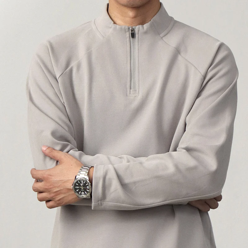 

Men's Vintage f Zip Double Sided Floing Warm Top Thi Loose Casual Color Japanese Sle Base irt Long Sve T-...