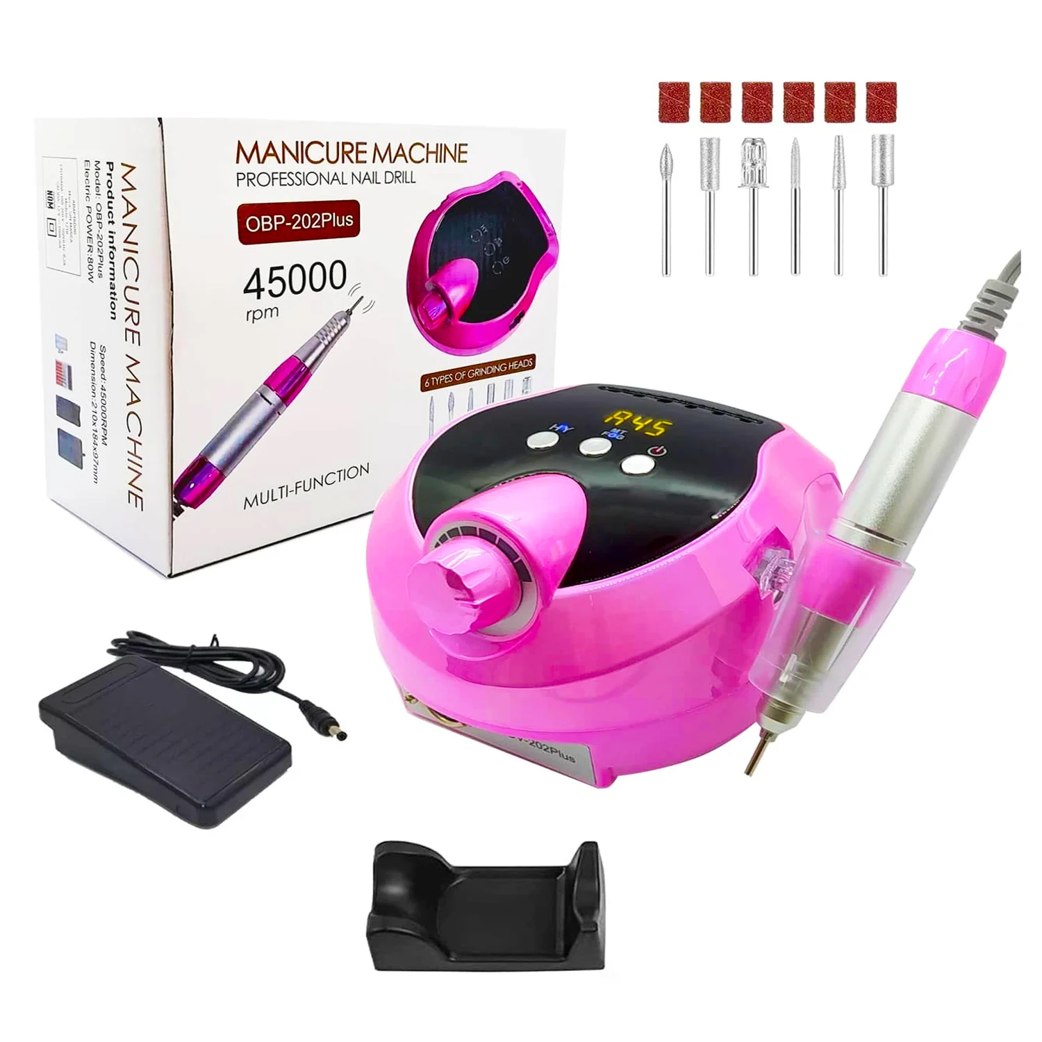 

Factory Direct Sales Beauty Nail Nails Drill Profesional Strong 45000 Rpm Electric Nail Drill Machine