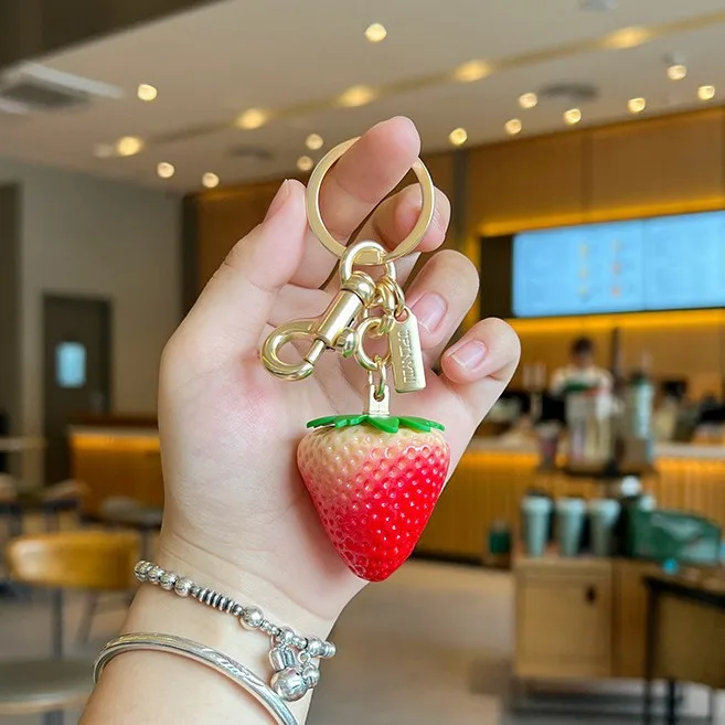 

New Creative Ins Same Keychain Women's Bag Jewelry Strawberry Fruit Car Key Pendant Premium Versatile Bag Pendant Accessories