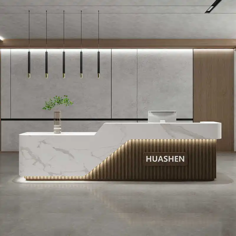 

Industrial High-end Reception Desks Counter Salon Service Commericial Reception Desks Office Display Scrivania Office Furniture