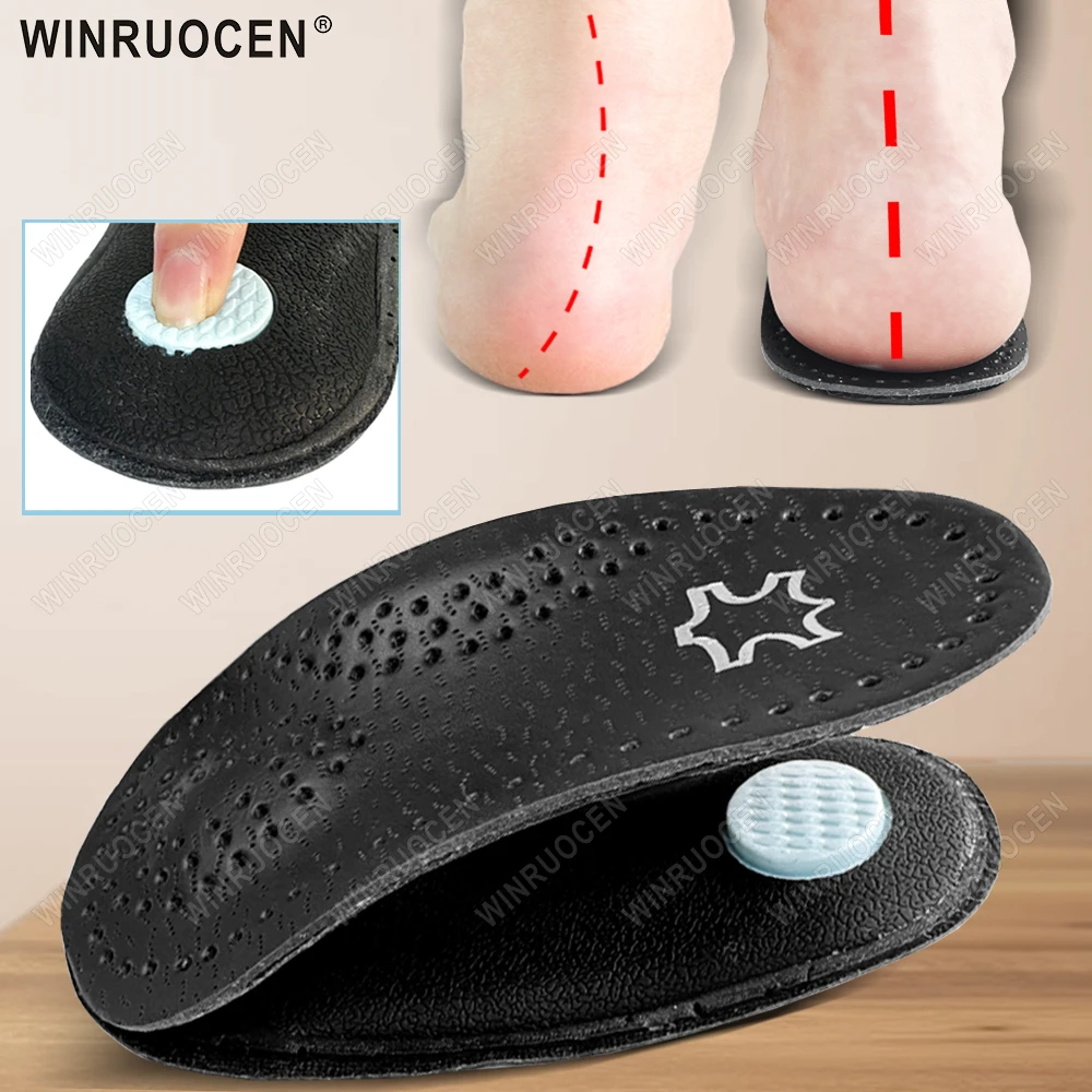 Orthopädische Einlegesohle aus Leder, orthopädische Fußgewölbeunterstützung, Spann, Plattfuß, Schuhpolster, PU-Latex, antibakteriell, Aktivkohle, Fußpflege, Unisex