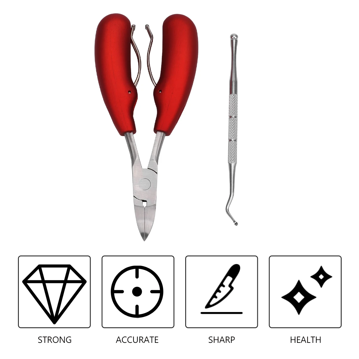 

Nail Clipper Set Stainless Steel Fingernail Manicure Tools Long Handled Toe Clippers Trimmer Wide Toenail Professional
