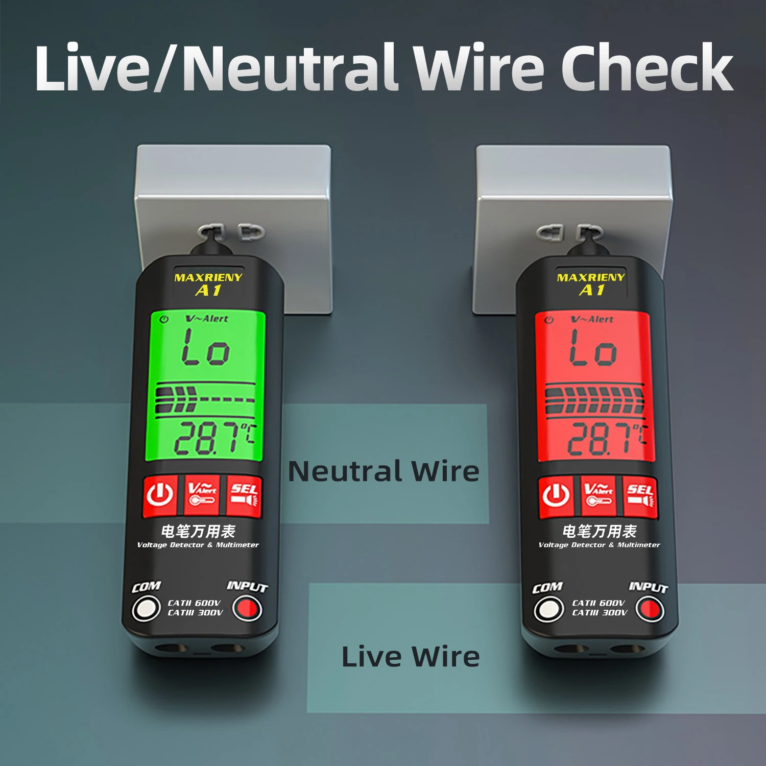 Voltage Tester Smart Digital Multimeter Non-Contact Electrician Pen Detector Voltmeter Ac Live Wire Test Ohm Hz NCV Meter