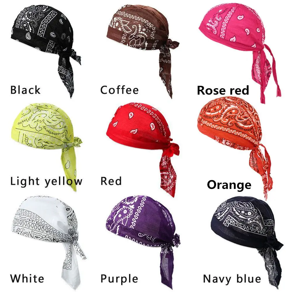 Gorro de motocicleta con estampado de Cachemira para hombre adulto, Bandana, pañuelo para la cabeza, gorro de Calavera, pañuelo para la cabeza