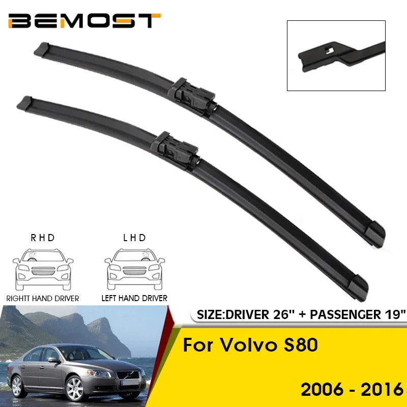 

Car Wiper Blades For Volvo S80 2006-2016 Windshield Windscreen Front Window Blades 26"+19" Car Accessories