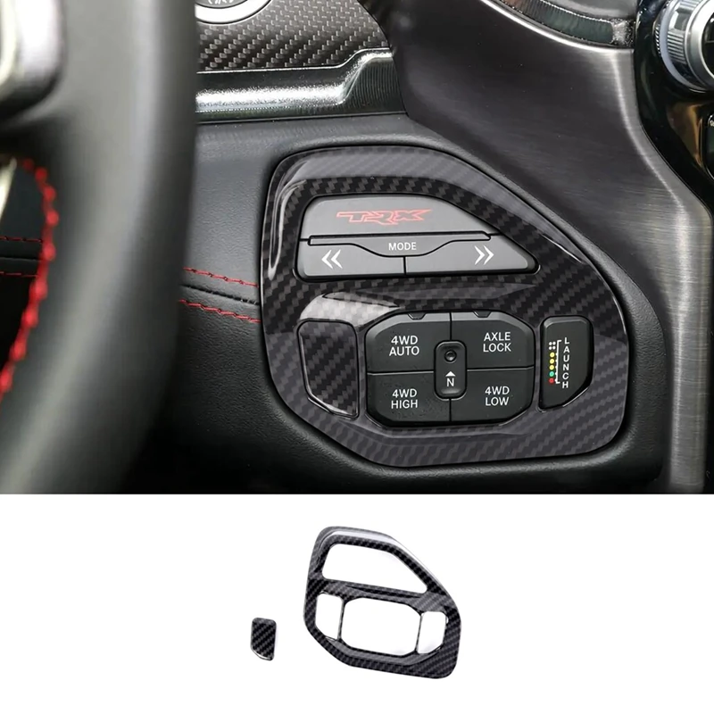 Комплект крышек переключателя режима привода для Dodge Ram TRX 1500 2019-2024, аксессуары для интерьера, ABS углеродное волокно