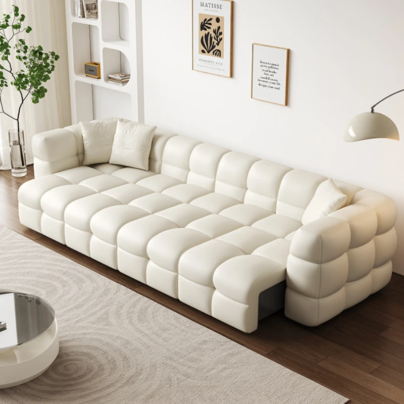 Elektryczna rozkładana sofa z wełny jagnięcej Prosta nowoczesna sofa z pilotem zdalnego sterowania Canape Lit Sofaset Meble do salonu