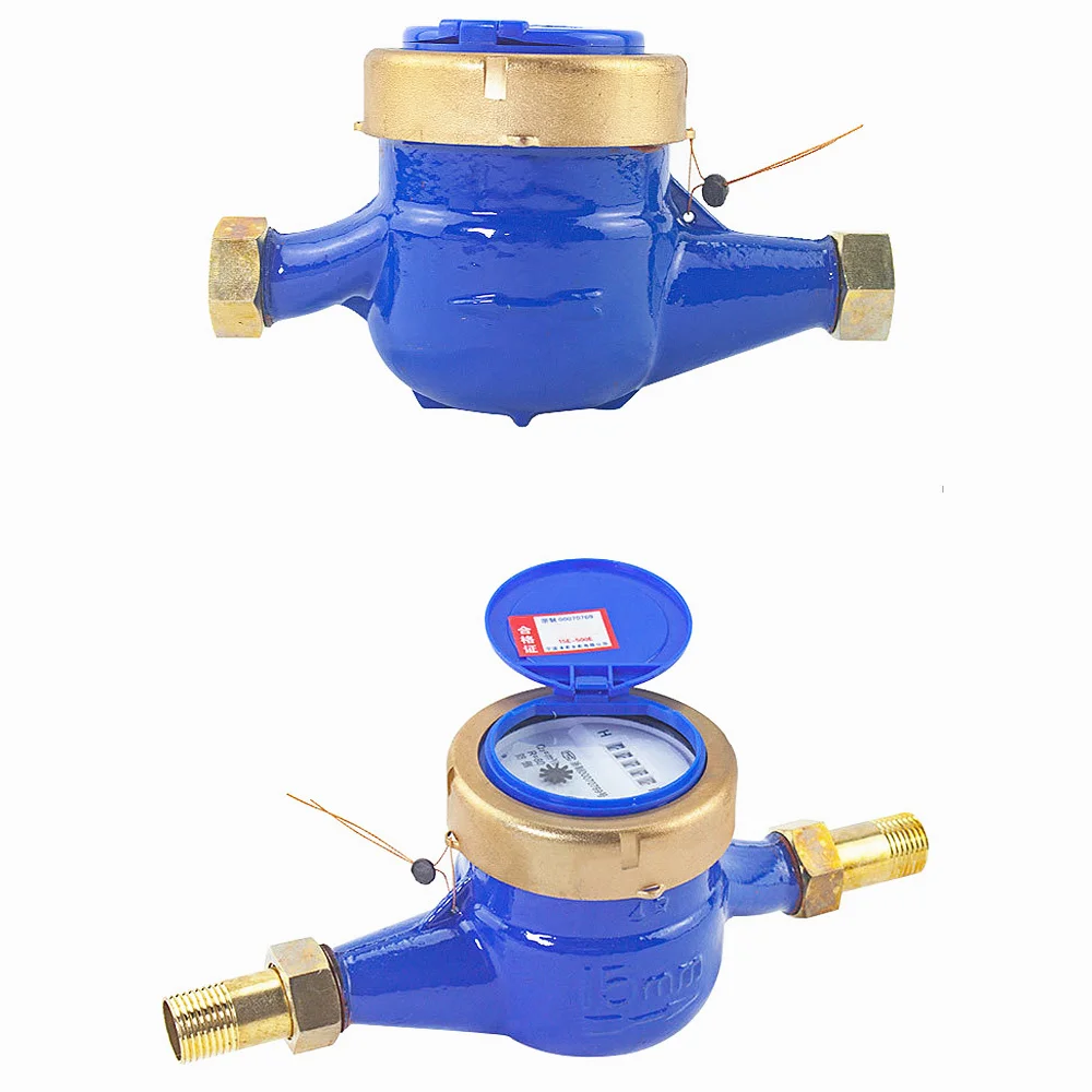 Mechanical Digital Flange Household Water Meter Rotor Type Hot Cold Water Meter DN15 1/2 Easy To Install