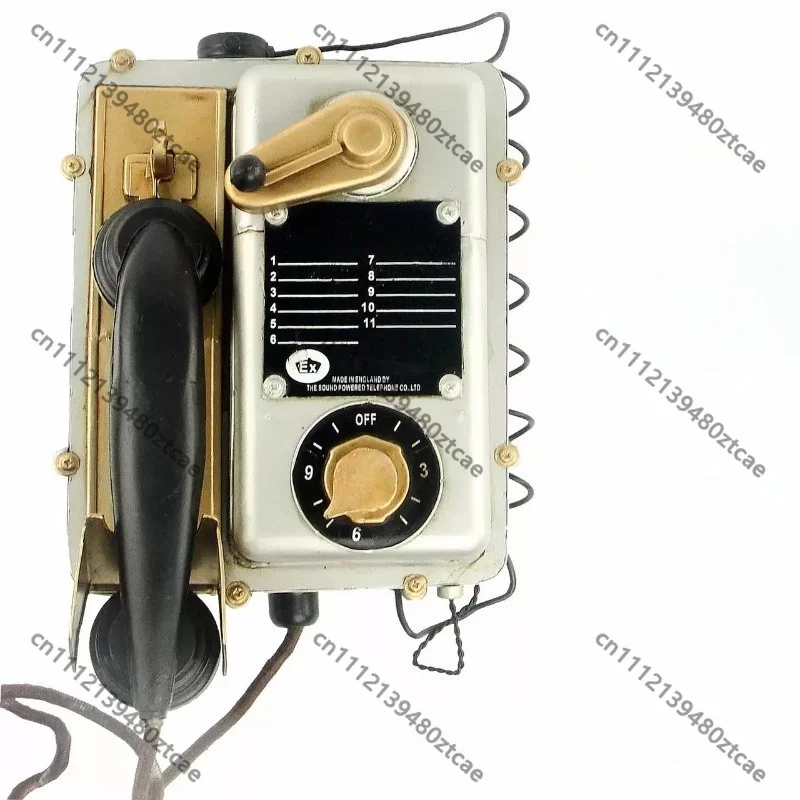 Retro Iron Telephone Model Wall Hanging American Style Wall Decor for Bar Cafe Restaurant