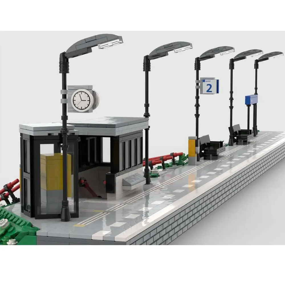 Building blocks 1206 pieces train station platform model building blocks set for gift giving