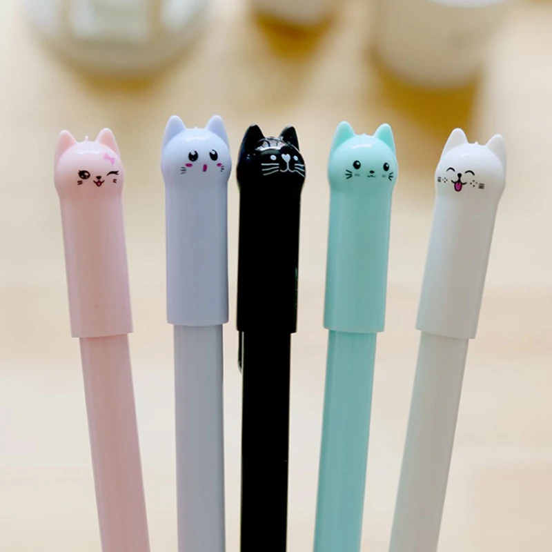 

60Pcs Cat Pen Ink Pen Cute Gel Pens Writing Promotional Gift Stationery School & Office Supply Gift Prizes