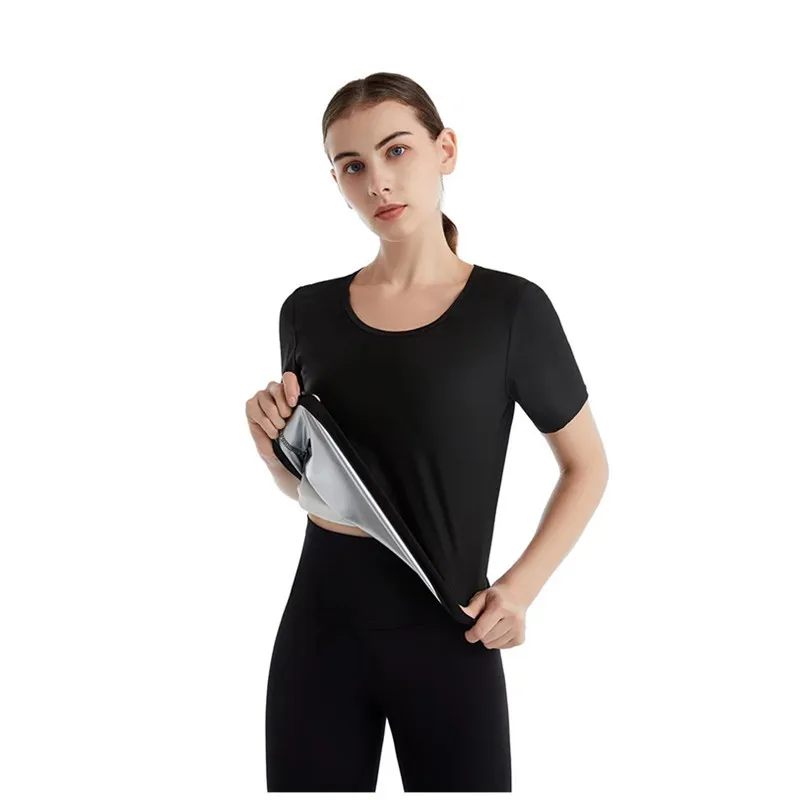 Corsé deportivo para mujer, top de manga corta para el sudor, ropa moldeadora de Yoga, chaleco para mujer