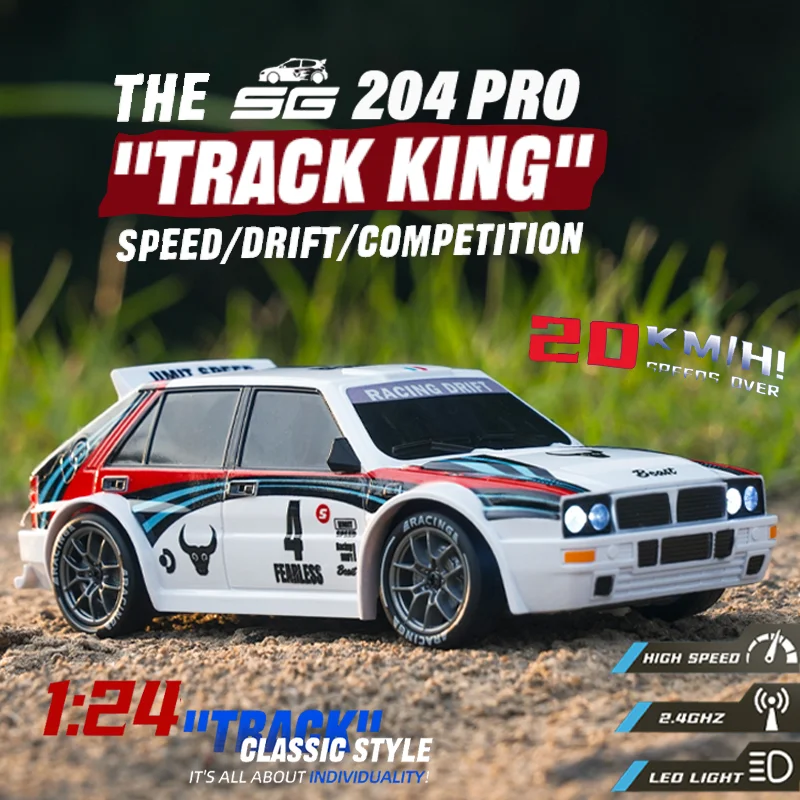 2026 New RC Car 1:24 Scale with LED Lights high-speed drift Four-wheel Drive Drift  Children Toys Rechargeable SG204 racing toy