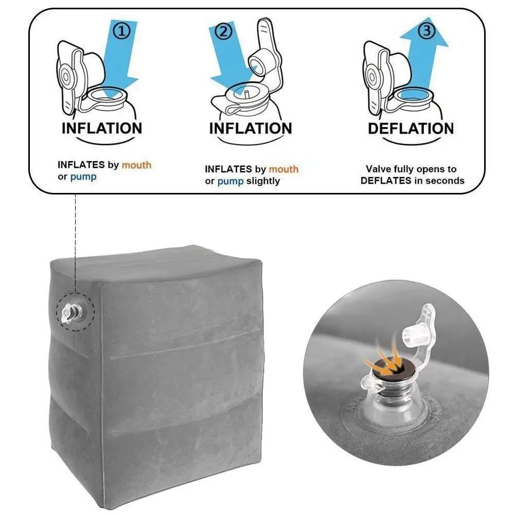 Airplane Travel Inflatable Foot Mat, High-Speed Rail, Train, Car, Household Foot Rest, Portable Foot Inflatable Mat image 3