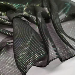 Silk Dress Shimmer Colorful Metallic Jacquard Shiny Silk Thin Fabric For Dress Scarf