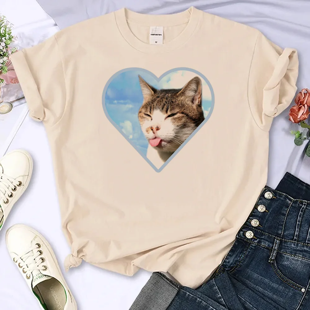 

Cat Print tshirt women harajuku Y2K t shirt female 2000s designer anime clothes