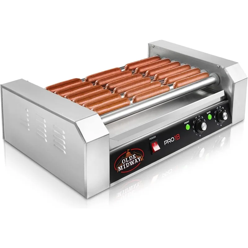 

Olde Midway Electric 18 Hot Dog 7 Roller Grill Cooker Machine 900-Watt - Commercial Grade